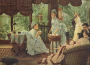 James Tissot In The Conservatory (Rivals) (nn01) France oil painting artist